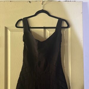 Marciano Elegant Black Sleeveless Dress sheer side slits